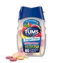 TUMS Extra Strength Chewable Sugar Free Antacid Tablets for Heartburn Relief, Melon Berry - 80 카운트