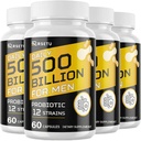 남자, 500 억 CFUs & 12 딸기, Goji, Digestive Health, Gut, Bloating & Gas, Immune, Energy Support, 120 일 공급을위한 Probiotics