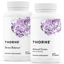 THORNE - Adrenal Support Bundle - 스트레스 밸런스 및 Adrenal Cortex Combo - 스트레스 밸런스 및 Adrenal Cortex - 30 ~ 60 서빙