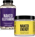 NAKED Vegan Energizing 근육 회복 뭉치 Unflavored 에너지와 240 L 글루타민 캡슐, 1000mg