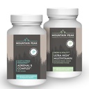 마운틴 피크 영양 Adrenal B Complex & Ultra High Multivitamin 콤보 팩 - 비타민, 멀티 마이너럴, & Adaptogen Support - B 비타민, Probiotics, & Essential Nutrients - 90 & 180 채식 Ca