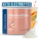Simple Promise ElectroSlim - Sugar-Free Keto Electrolytes Powder - 매일 에너지 지원 및 수분 함량, 낮은 나트륨 유기 전해질 분말, 30 서빙, 복숭아 맛을위한 설탕 공식 없음