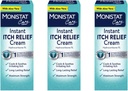 Monistat Care Instant Itch Relief Cream | 최대 강도 | Cools & Soothes | 포장 May Vary | 1 Ounce 각 | 팩 3