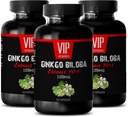 VIP VITAMINS Ginkgo biloba 대 청소년 - Ginkgo Biloba 잎 120mg - 건강한 두뇌 기능 (3 병 - 150 캡슐)