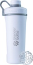 BlenderBottle Radian 셰이커 컵은 철사 Whisk, 26 Ounce, 광택이 없는 백색을 가진 스테인리스 물병을 격리했습니다