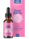 JoySpring ZincBerry - 아이 아연 & 비타민 보충 (1개 fl oz) 아이 2-16+를 위한 Elderberry 풍미를 가진 면역 지원 하락 10 년