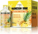 GREENPEOPLE 7-in-1 마그네슘 구연산염 액체, 마그네슘 구연산염은 280mg 마그네슘, 아연, Bromelain, 비타민 C D3 B6, 아이들 & 성인, 1 fl.Oz (10Pcs)를 위한 근육 & 수면 지원을 가진 음료를 마십니다