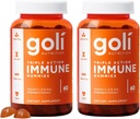 Goli Immune 비타민 거미 - 120 개 - 엘더베리, 비타민 C, D & 아연, 비건, GMO, 글루텐 - 무료 & 젤라틴 - 무료, 2 팩