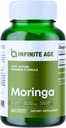 INFINITE AGE 1000mg 유기 Moringa 잎 분말 캡슐, 60 조사 - 미국에서 만든, Vegan, 글루텐 무료, All-Natural - 산화 방지제, 간 및 신장 지원 보충교재