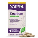 Natrol Cognium 기억, 성인을 위한 뇌 건강 보충교재, 뇌 건강을 위한 규정식 보충교재 및 건강한 성인, 60의 정제에 있는 기억 그리고 기억을 개량하기 위하여 임상적으로 Shown, 30 일 공급까지