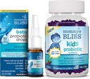 Mommy's Bliss Baby Probiotic Drops Everyday 30 서빙 (Pack of 1) Kids Probiotic + Prebiotic Gummies 45 서빙 (Pack of 1), 모든 연령을위한 Immunity Support : 아이와 성인에게 신생아