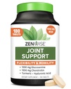 Glucosamine Chondroitin MSM, Curcumin & Sulfate를 가진 Zenwise 건강 합동 지원 보충교재 - 여성 & 남자를 위한 합동 건강 - 무릎, 연골 & 뼈 - 180 조사를 위한 이동성 & 융통성 지원