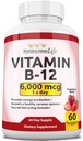 NaturalisimoLife 비타민 B12 6,000 mcg - 빠른 용해 딸기 풍미 누워 - 60 Nuggets, 비 GMO, Vegan, 글루텐 무료