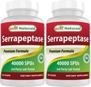 최고의 자연 Serrapeptase 40000 SPUs 90 Vcaps (90 개)