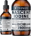 Nascent Iodine 보충교재 | 2800mcg | 칼륨 이오디드 | 이오디드 드롭 | 100 % 채식 | 클리어 컬러 | 대형 2oz