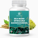 Spirulina와 Ashwagandha 혼합 캡슐, Mood, Immune 지원 및 스트레스 완화, 마이크로 성분 및 산화 방지제 소스 - Non-GMO, Vegan Superfood 보충교재, 90 조사