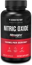 Jacked Factory Essentials Nitric 산화물 부스터 - 특허받은 Bonded L-Arginine Silicate 1500mg 근육 성장, 펌프, 관성 및 에너지를위한 사전 운동 보충 - 90 Veggie 알약