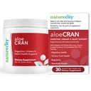 NatureCity AloeCran - 크랜베리 분말 보충과 순수한 알로에 Vera 혼합 - 소화 및 우린 건강을위한 설탕 무료 섬유 콤보 혼합 - Gut & Metabolic Health Support - 30 공급 일