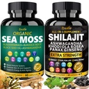 Bualle 바다 Moss와 Shilajit 번씨 Moss 300mg의 까만씨 기름 100mg의 Ashwagandha 50mg의 생강 & Shilajit 300mg의 Rhodiola Rosea 100mg의 Panax Ginseng 50mg의 1개의 보충교재 미국에 있는 모든 만드는 (2 팩)