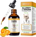 Cats, Cat Allergy Immune Booster Treatment for Seasonal Allergies & Digestive, Healthy Liver & Immune System, Cat Herb 보충 비타민 C, 닭 맛 - 60ml / 2fl.oz
