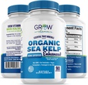 유기 바다 Kelp (Icelandic) 강화 - 순수한 건강한 갑상선 지원 자연적인 Iodine 보충교재 w/Organic 바다 Kelp, 파란 녹색 조류 & 빨간 조류 - 면역 체계 & 대사 지원 - 90의 캡슐