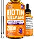 머리 성장 25,000 mcg에 대 한 액체 콜라겐과 Biotin 드롭 - 미국 교원질 & 머리 피부와 손톱에 대 한 Biotin 비타민 - 여성과 남성에 대 한 가수 분해 콜라겐과 Biotin 보충
