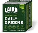Laird Superfood Prebiotic Daily Greens Powder - 15 Single Serve Sachets - Essential Vitamins & Minerals - Fiber, Adaptogen & Fruits, 야채 - Gut Health 지원 - 비 GMO, Vegan