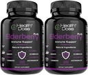 건강 복용량 Elderberry Plus 캡슐 - 비타민 C, D3, 아연, 셀렌 및 11 년 동안 11 가지 성분 - 120 Veggie 캡슐, 2 개월 공급 팩 2