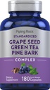 Piping Rock Grape Seed, Green Tea & Pine Bark Complex | 180 캡슐 | 표준화 된 추출물 | 비 GMO, 글루텐 무료 보충