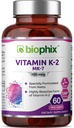 biophix 비타민 K2 MK-7-100 mcg 60 Veg 캡슐 - 강한 뼈 면역력을 지원
