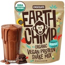 EarthChimp Organic Vegan Protein Powder - Probiotics - Non GMO, Dairy Free, Non Whey, 여성 및 남성을위한 식물 기반 단백질 분말, 글루텐 무료 - 52 서빙, 64 Oz (Chocolate)