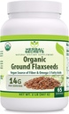 초본 비밀 USDA 유기 지상 Flaxseeds 2 Lbs 분말 | 서빙 당 14 그램 | 65 서빙 | 섬유의 우수한 채식 소스 & 오메가 -3 지방산 | Non-GMO (2 Lb | 1 팩)