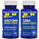 NATURAL STACKS Serotonin & GABA 뇌 식품 뭉치 - 긍정적 인 계류 및 칼로리 * - 120 총 캡슐 지원