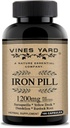 철 보충제 | 천연 초본 철 알약 | 유기 Sarsaparilla, Dandelion, Burdock Root & Yellowdock Capsules 1200mg | 100 Pack
