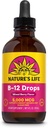 Nature's Life B12 Drops 5000 mcg - 비타민 B12 Methylcobalamin - 에너지 대사를 위한 액체 B12 보충교재, Nerve 기능 및 빨간 혈액 세포 지원 자연적인 혼합 베리, 설탕 자유로운 (200 봉사, 4oz)