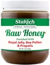 Stakich Royal Jelly, Bee Pollen, Propolis Enriched Raw Honey - Pure, Unprocessed, Unheated - 5 파운드 (80 Ounce)
