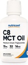 Nutricost C8 MCT 오일 16oz - Keto, Paleo, 비 GMO