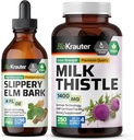 BIO KRAUTER Slippery Elm Tincture 4 Fl. Oz. & 우유 이틀 250 캡슐