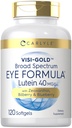 Carlyle Eye Health Supplement | 120 Softgels | 루테인 40mg, Zeaxanthin, Bilberry 및 Blueberry | Broad Spectrum Eye Support Vitamin | Non-GMO, 글루텐 프리 포뮬러