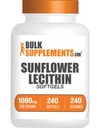 BulkSupplements.com 해바라기 Lecithin Softgels - Lecithin 보충교재, 해바라기 Lecithin 1080mg - 점성 지원, 글루텐, 서빙 당 1 Softgel, 240 조사 (1의 포장)