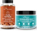 Vitex Chasteberry 캡슐 & Regulate Max Myo-Inositol D-Chiro Inositol 분말 - 자연 PMS & Fertility 지원, 균형 호르몬, Regulate 사이클 - 60 Vegan Soft Capules + 60 서빙 Inositol 분말