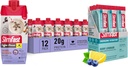 SlimFast 번들 : Intermittent Fasting Electrolytes, 에너지 분말 음료 혼합, 천연 소스 Berry Lemonade (12 개) + 고단백 식사 교체 Shake, Caramel Macto, 12 팩