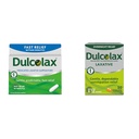 Dulcolax 빠른 기복 Medicated Laxative 좌약 빠른 기복, 직장 사용 단지, Bisacodyl, 10 mg & Gentle 변비 기복, Bisacodyl 5 mg 정제, 50 조사를 위한 하룻밤 기복