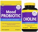 InnovixLabs Choline & Mood Probiotic 번들 콜린 비트 레이트 550mg (100 캡슐) 무드 프로 바이오 틱 (60 캡슐). Memory, Mood, Brain Health & Boost Cognitive 지원