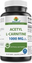Brieofood Acetyl L 카르니틴 1000 mg 서빙 240 캡슐. 글루텐 프리, 비 GMO.