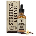 Striking Viking Beard Growth Oil with Biotin - 2 Fl Oz, 바닐라 - 두껍게, 조건 Biotin Beard Oil Serum for Men with Argan & Jojoba - 남자를위한 얼굴의 머리 성장 세럼
