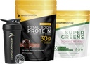 Transformation 초콜렛 단백질 분말, 최고 녹색 Superfood 녹색 주스 분말 및 성과는 셰이커 병을 격리했습니다