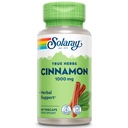 SOLARAY True Herbs Cinnamon Bark 1000mg - Ground Cinnamon Supplements - 전체 웰빙을위한 초본 지원 - 비 GMO 프로젝트 검증 - 채식 캡슐, 60 일 보증 - 30 서빙, 60 VegCaps