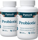 패턴 웰빙 Probiotic 보충 - 51 억 CFU - 소화 균형 및 Gut Wellness 지원 - 심하게 Sourced, Non-GMO - 60 Vegan 캡슐