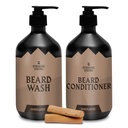 Striking Viking Beard Care Set (샌달우드) - Paraben & Sulfate 무료 샴푸 Jojoba 오일 - 모든 Beard 유형에 대한 깊은 청소 (10oz Per Bottle)